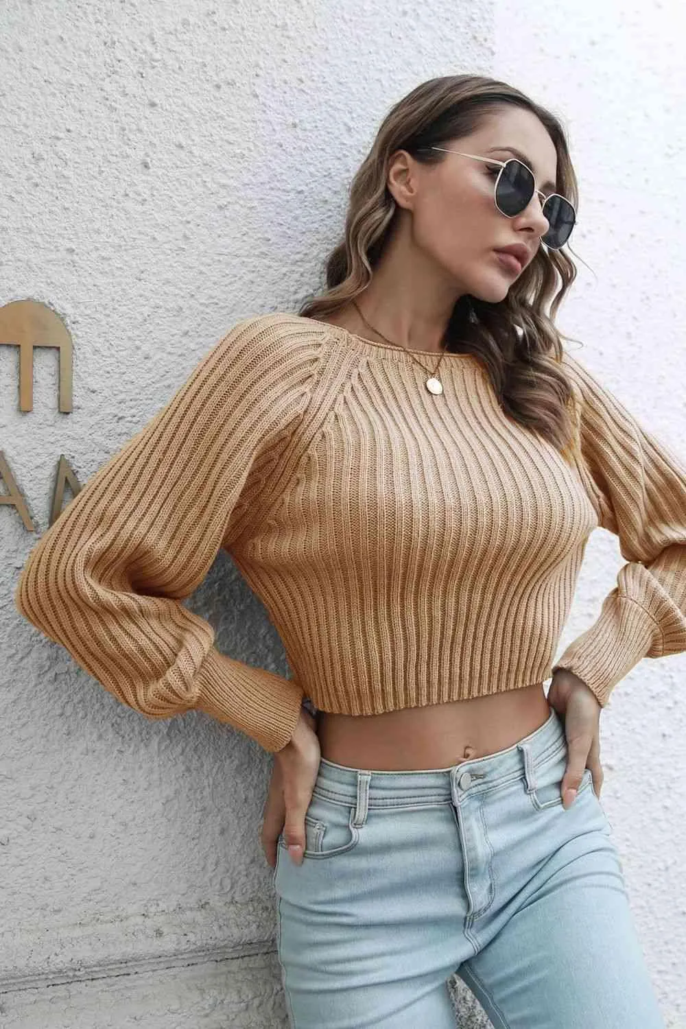 Cozy Fashionista Cropped Ribbed Sweater