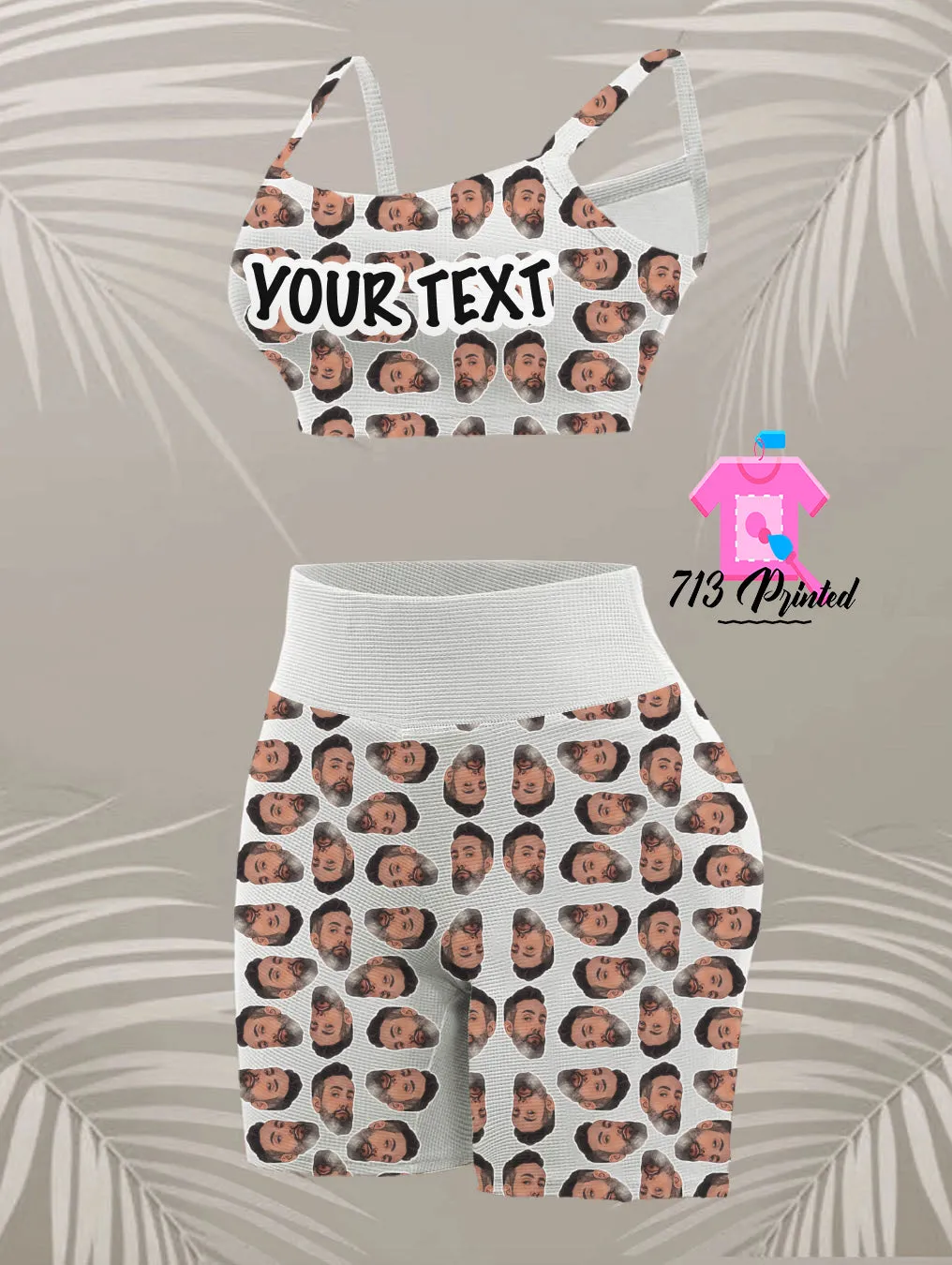 Custom Sport Custom Face Knit Cami Top & Biker Shorts