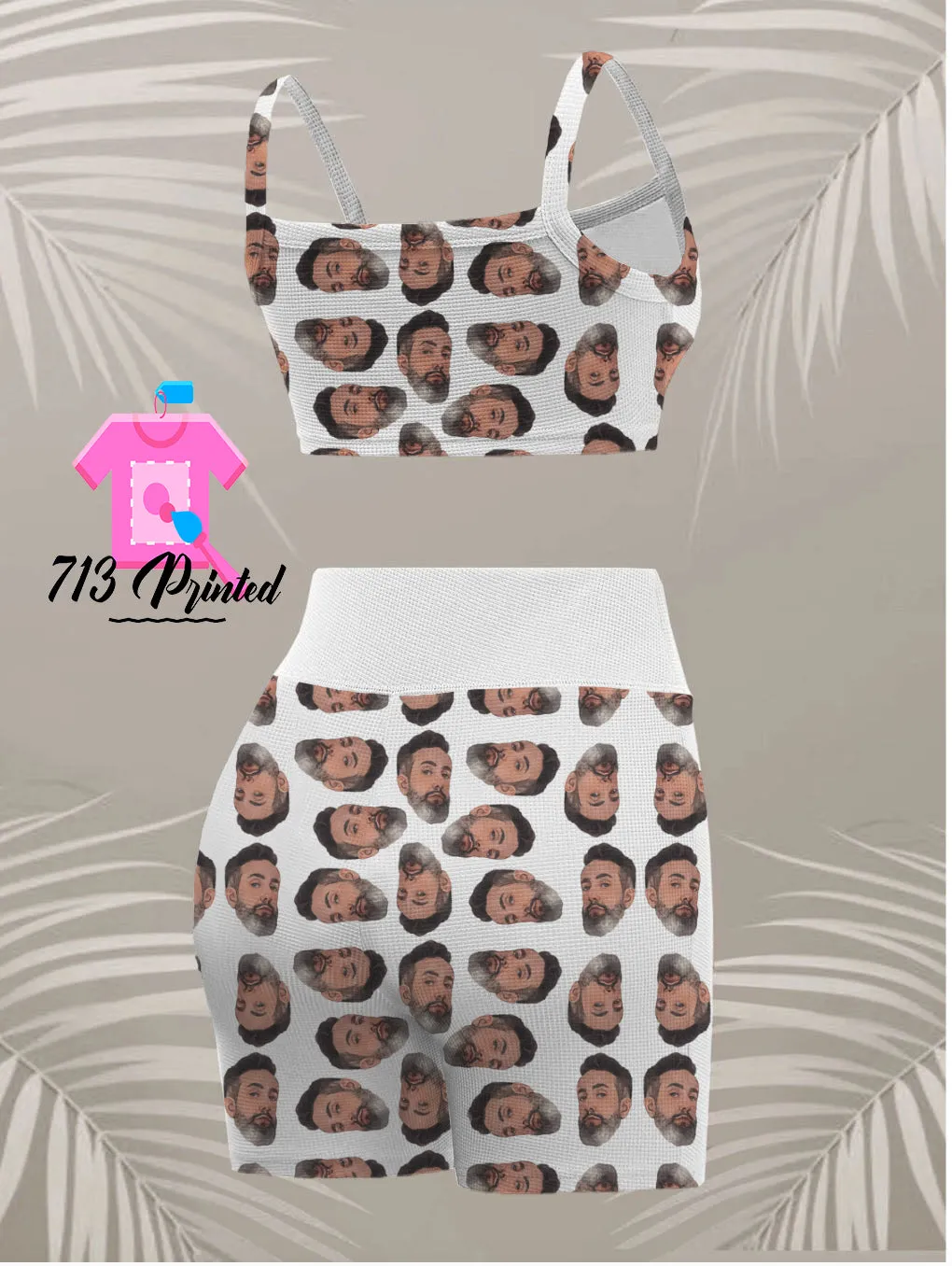 Custom Sport Custom Face Knit Cami Top & Biker Shorts