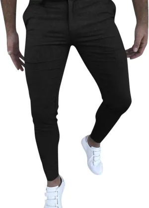 Dress Pants for Men Slim Fit Stretch Golf Dress Pants Casual Zip Up Business Work Pants Stylish Vintage Chinos with Pockets