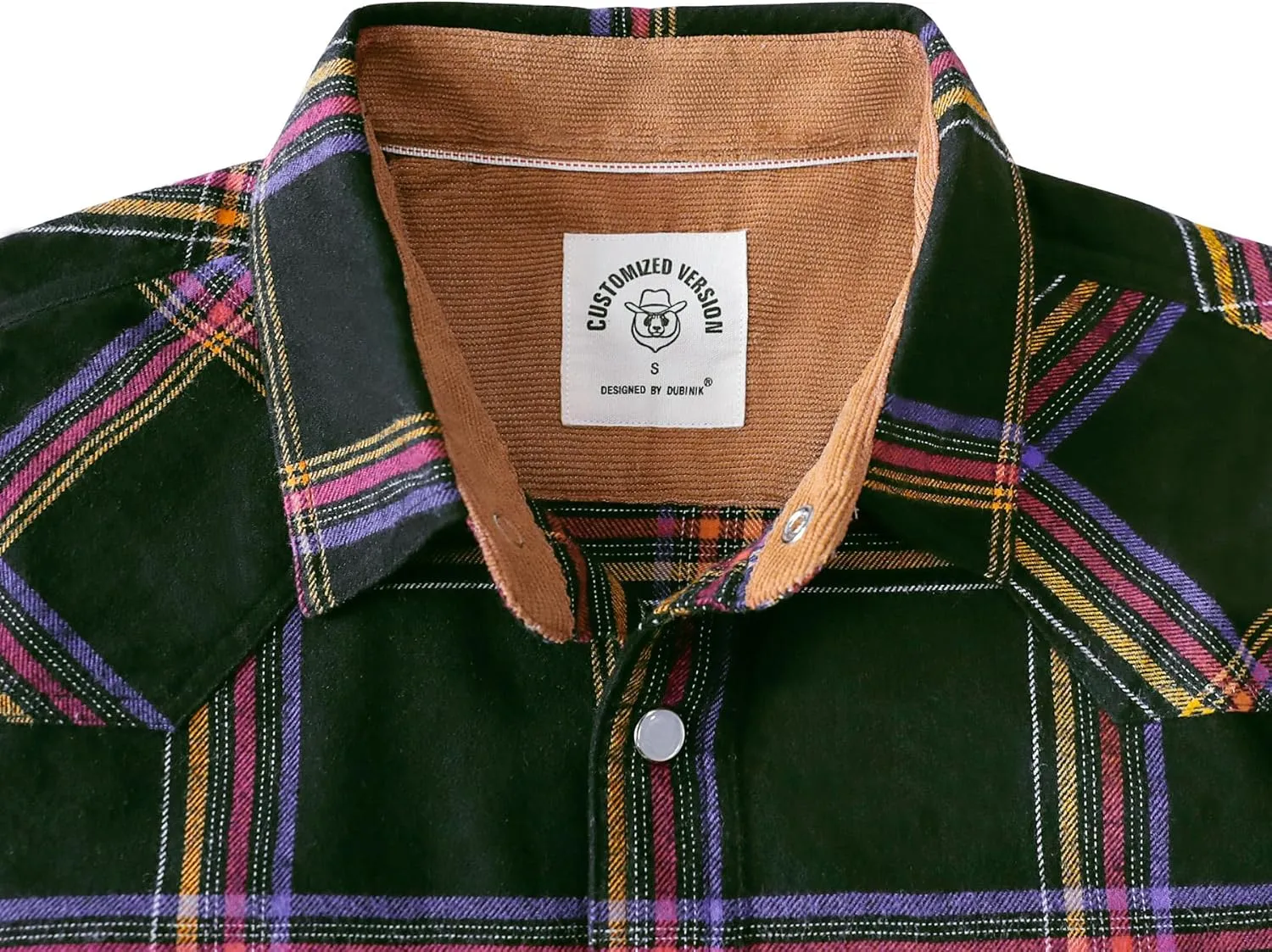 Dubinik Mens Flannel Shirts Long Sleeve Casual Cozy Pearl Snap Shirts for Men Western Cowboy Plaid Soft Pure Cotton