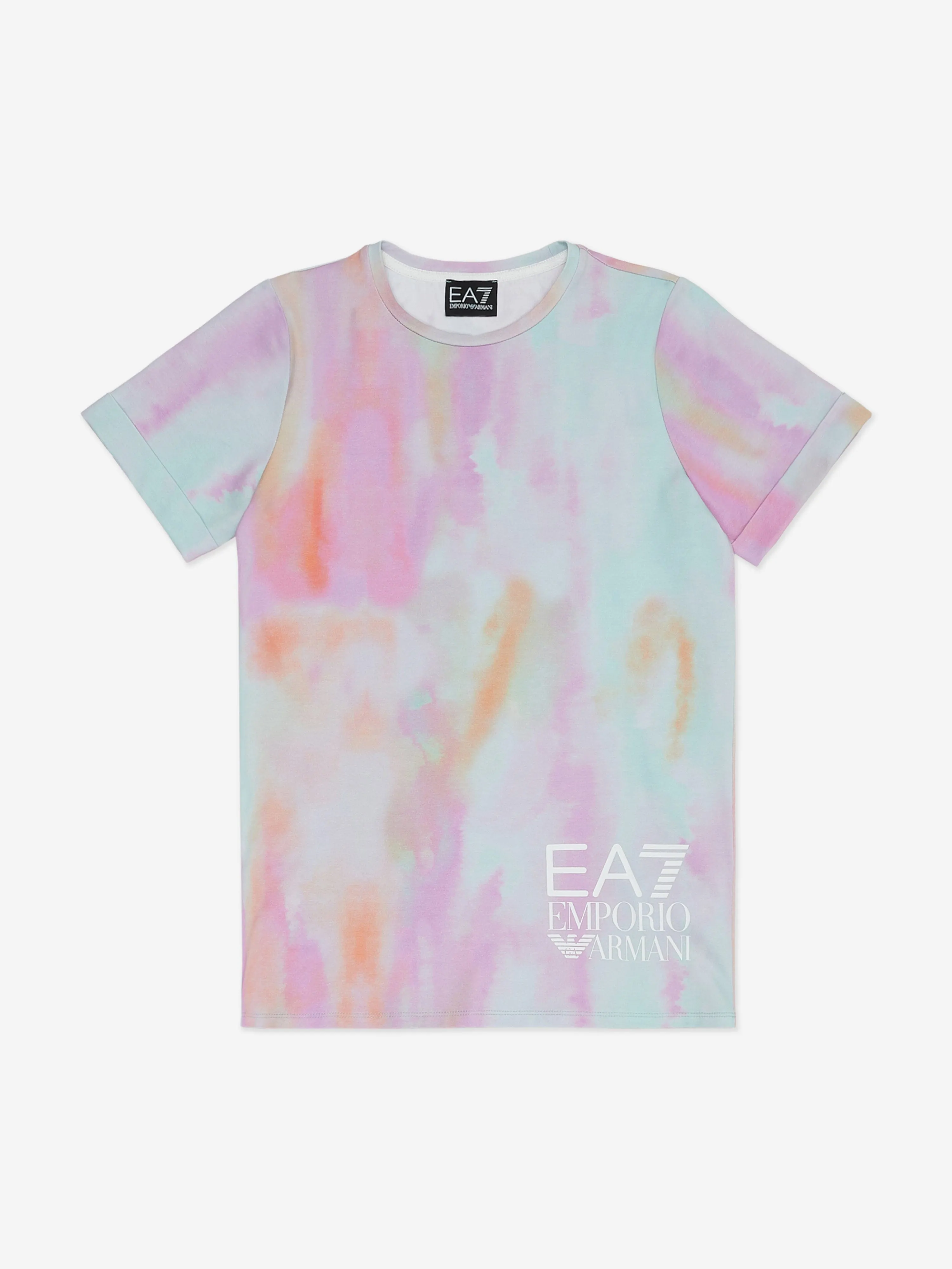 EA7 Emporio Armani Girls Tie Dye Short Set in Multicolour