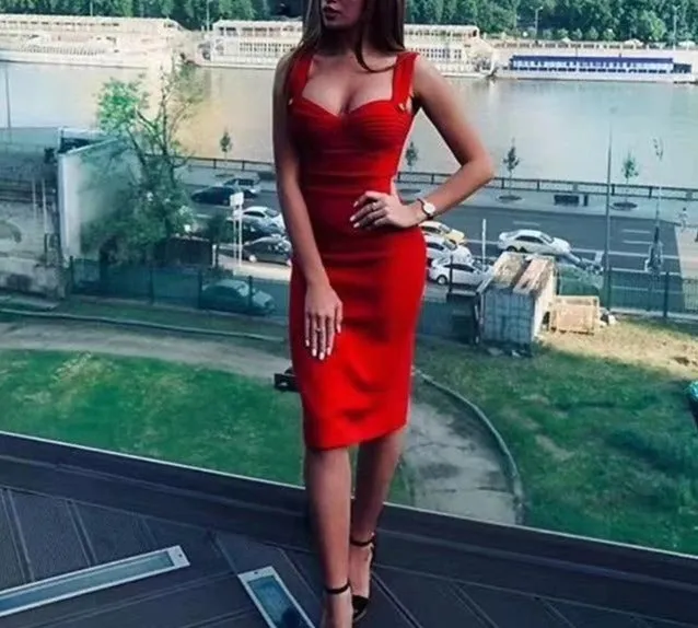 Elegant Sleeveless Bandage Dress