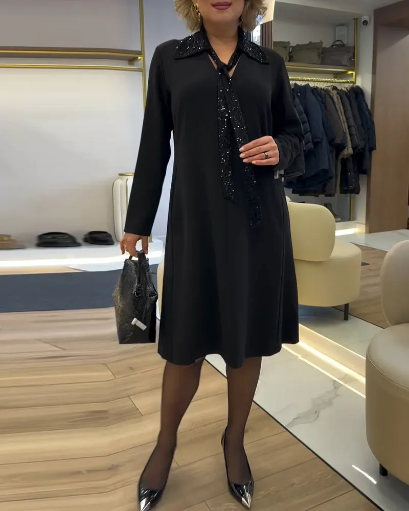Elegant Strappy Lapel Dress