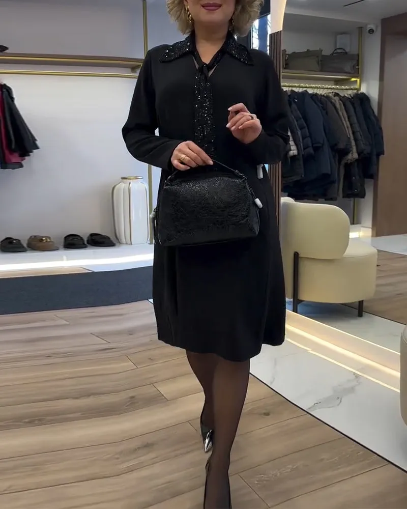 Elegant Strappy Lapel Dress