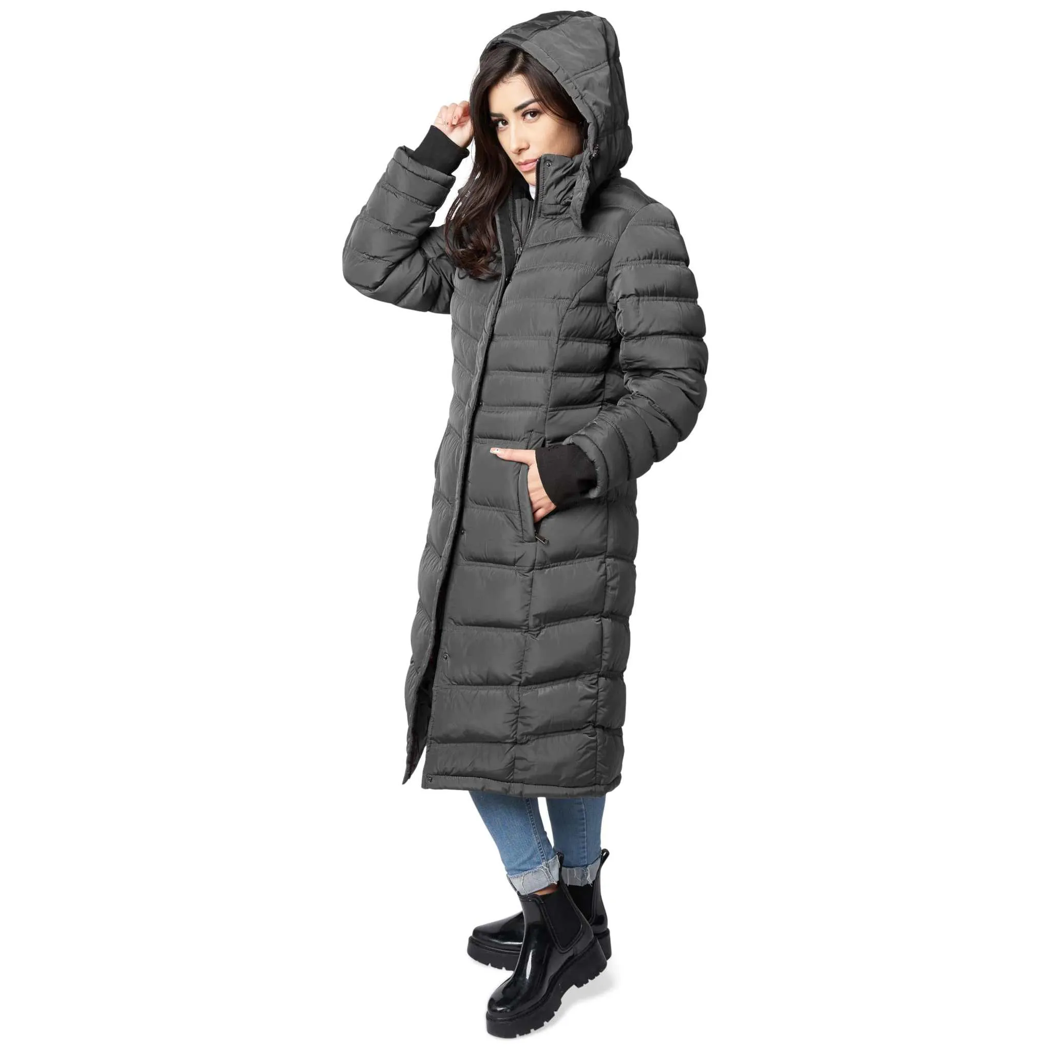 Elora Maxi Puffer: Warm, Vegan Winter Coat (40 Inch)