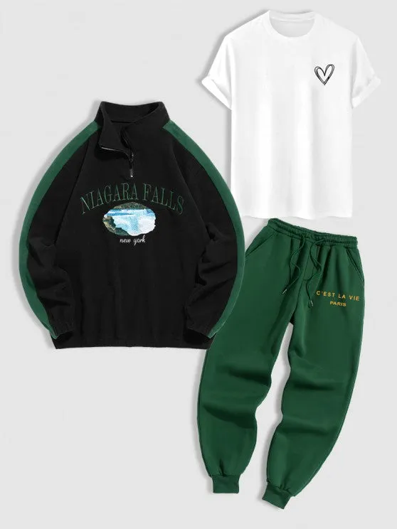 Embroidery Hoodie And Jogger Pants