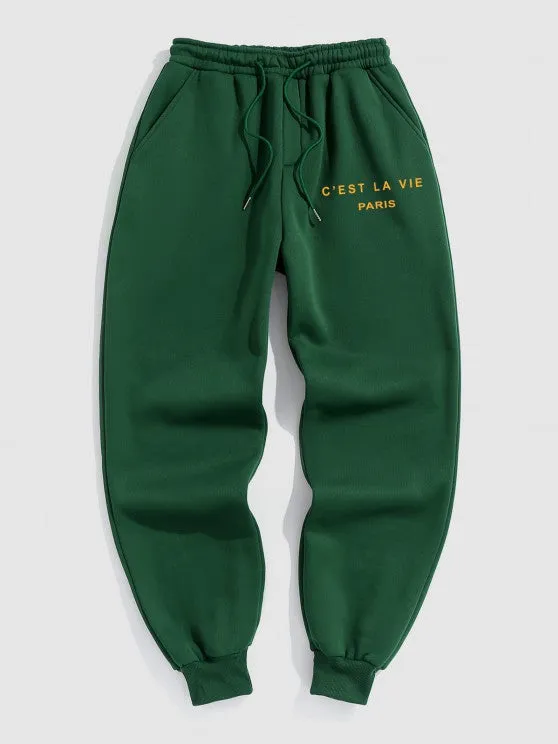Embroidery Hoodie And Jogger Pants