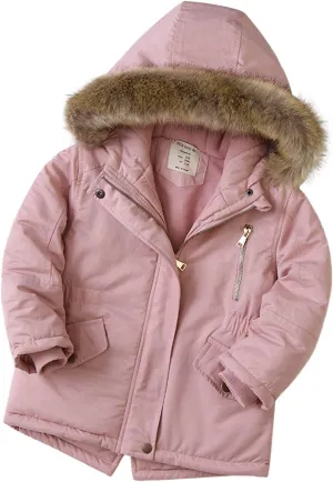 EnJoCho Kids Toddler Baby Girls Boys Autumn Winter Warm Thick Padded Cotton Long Sleeve Girls Dress Coats (Pink, 8-9 Years)