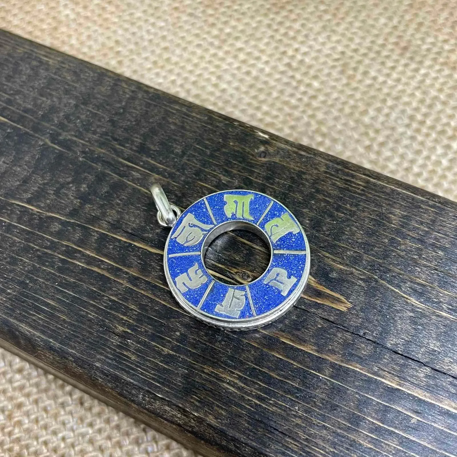 Ethnic handmade  pendant with om ma ni pa mi hu  Mantra, Buddhist Pendant, Yoga Jewelry, Meditation Gift, Gift for Him/Her