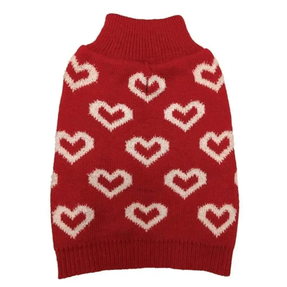 Fashion Pet Allover Hearts Dog Sweater Red 1ea/Extra-Large