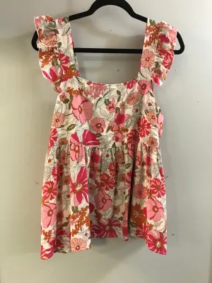 Floral Square Neck Ruffle Sleeve top