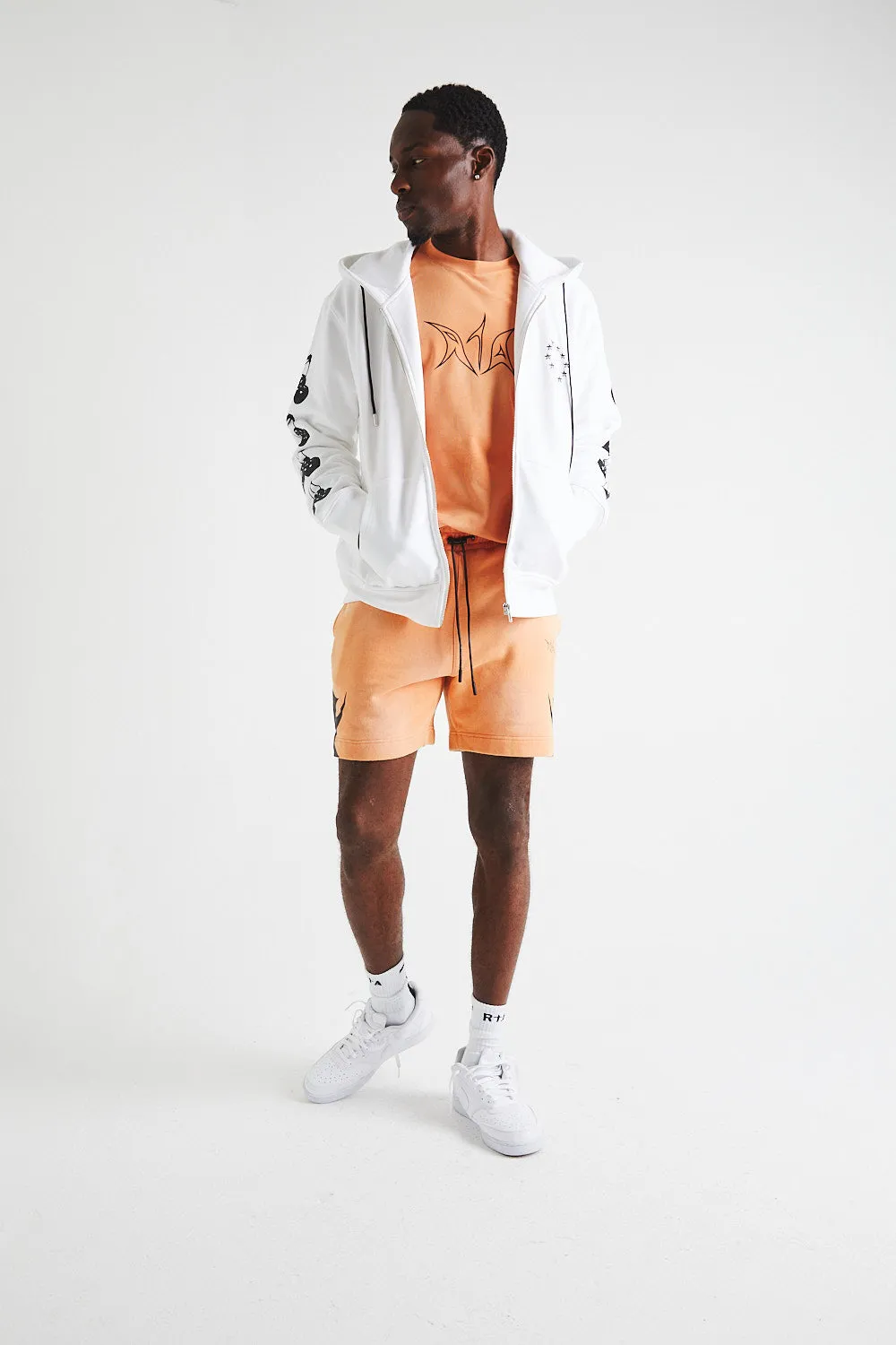 FLOYD ZIP UP HOODIE | WHITE BLACK CHERRIES