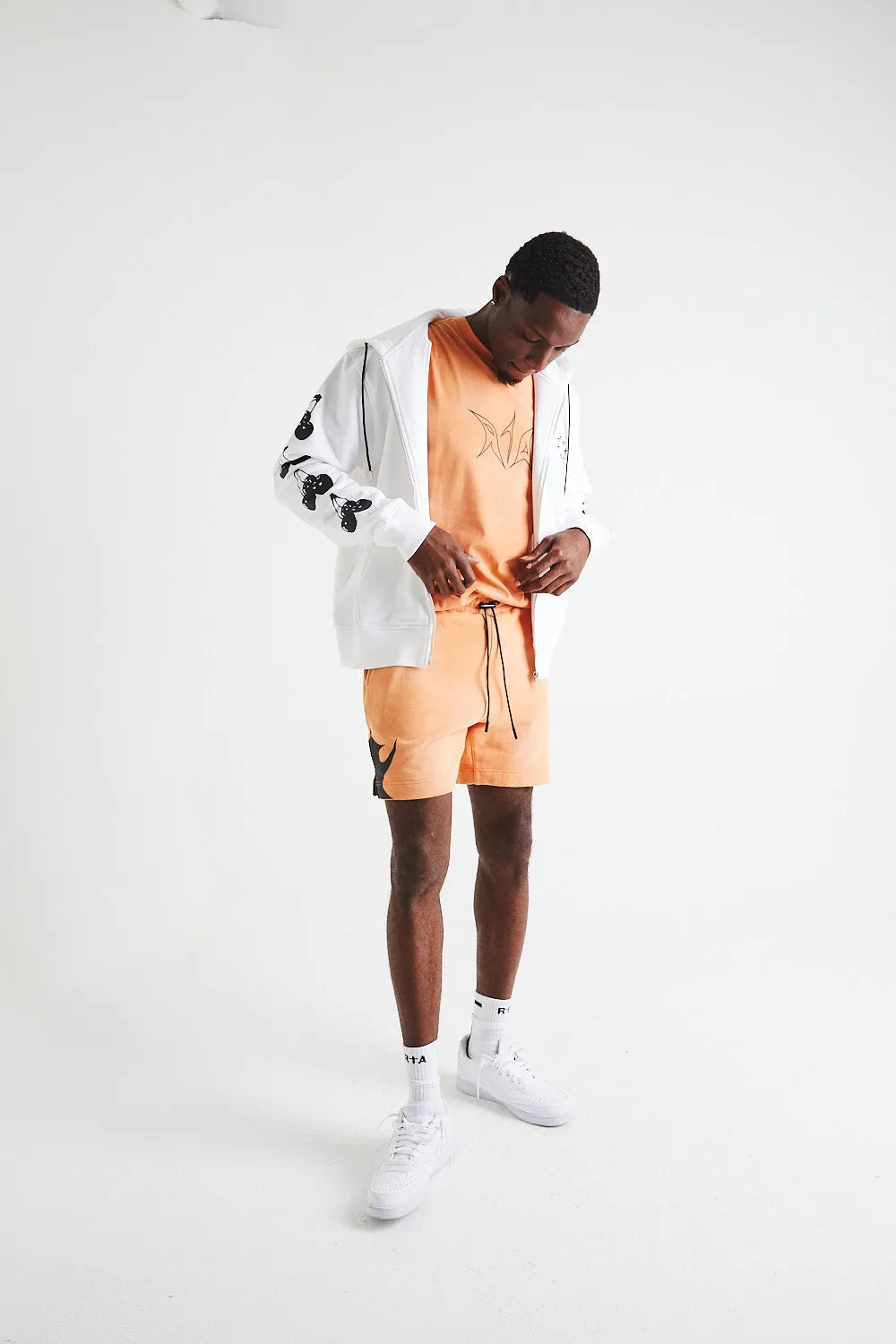 FLOYD ZIP UP HOODIE | WHITE BLACK CHERRIES