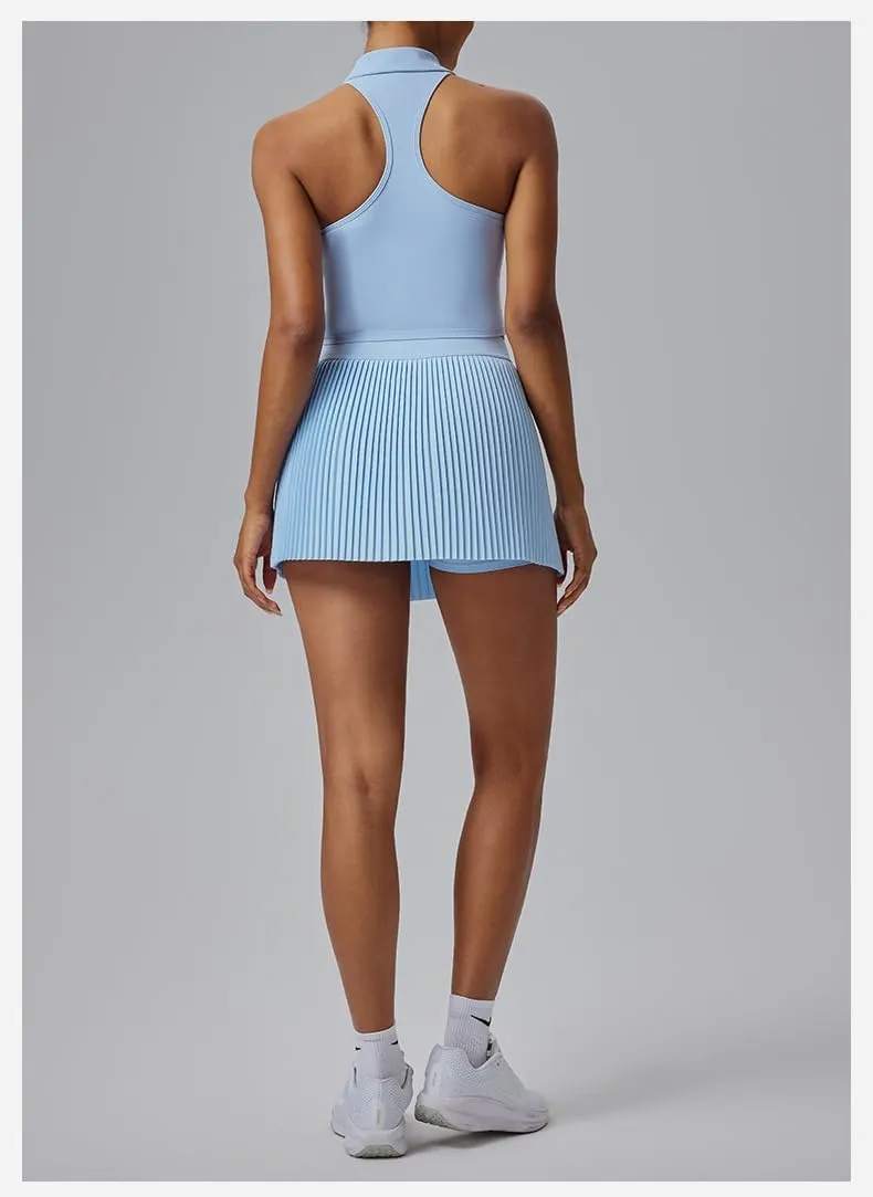 FUNSEED Pleated Tennis Skirts for Women High Waist Golf Skirt Tummy Control Athletic Skorts for Running Workout Pickleball