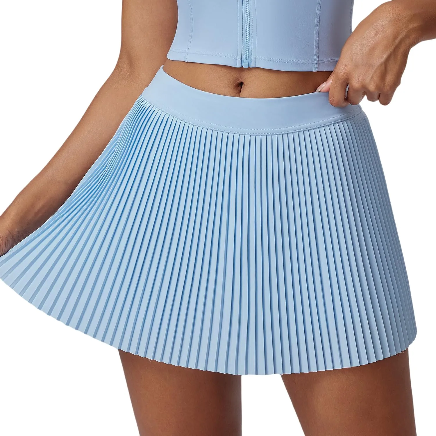 FUNSEED Pleated Tennis Skirts for Women High Waist Golf Skirt Tummy Control Athletic Skorts for Running Workout Pickleball