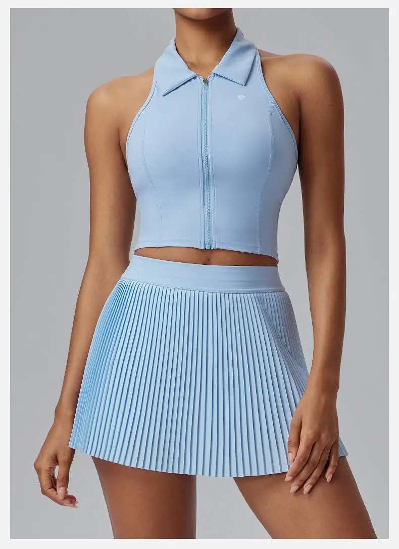 FUNSEED Pleated Tennis Skirts for Women High Waist Golf Skirt Tummy Control Athletic Skorts for Running Workout Pickleball
