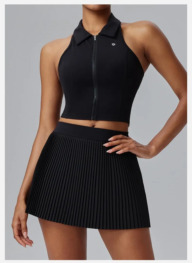 FUNSEED Pleated Tennis Skirts for Women High Waist Golf Skirt Tummy Control Athletic Skorts for Running Workout Pickleball