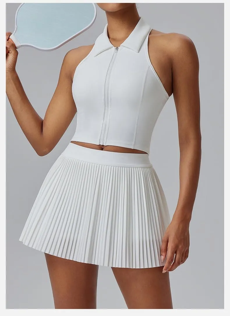 FUNSEED Pleated Tennis Skirts for Women High Waist Golf Skirt Tummy Control Athletic Skorts for Running Workout Pickleball