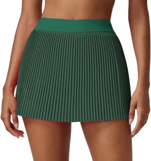 FUNSEED Pleated Tennis Skirts for Women High Waist Golf Skirt Tummy Control Athletic Skorts for Running Workout Pickleball