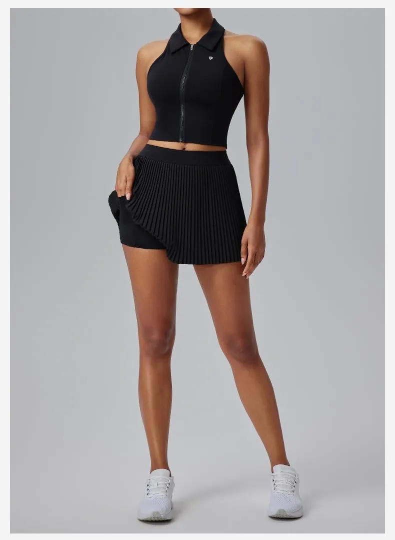 FUNSEED Pleated Tennis Skirts for Women High Waist Golf Skirt Tummy Control Athletic Skorts for Running Workout Pickleball