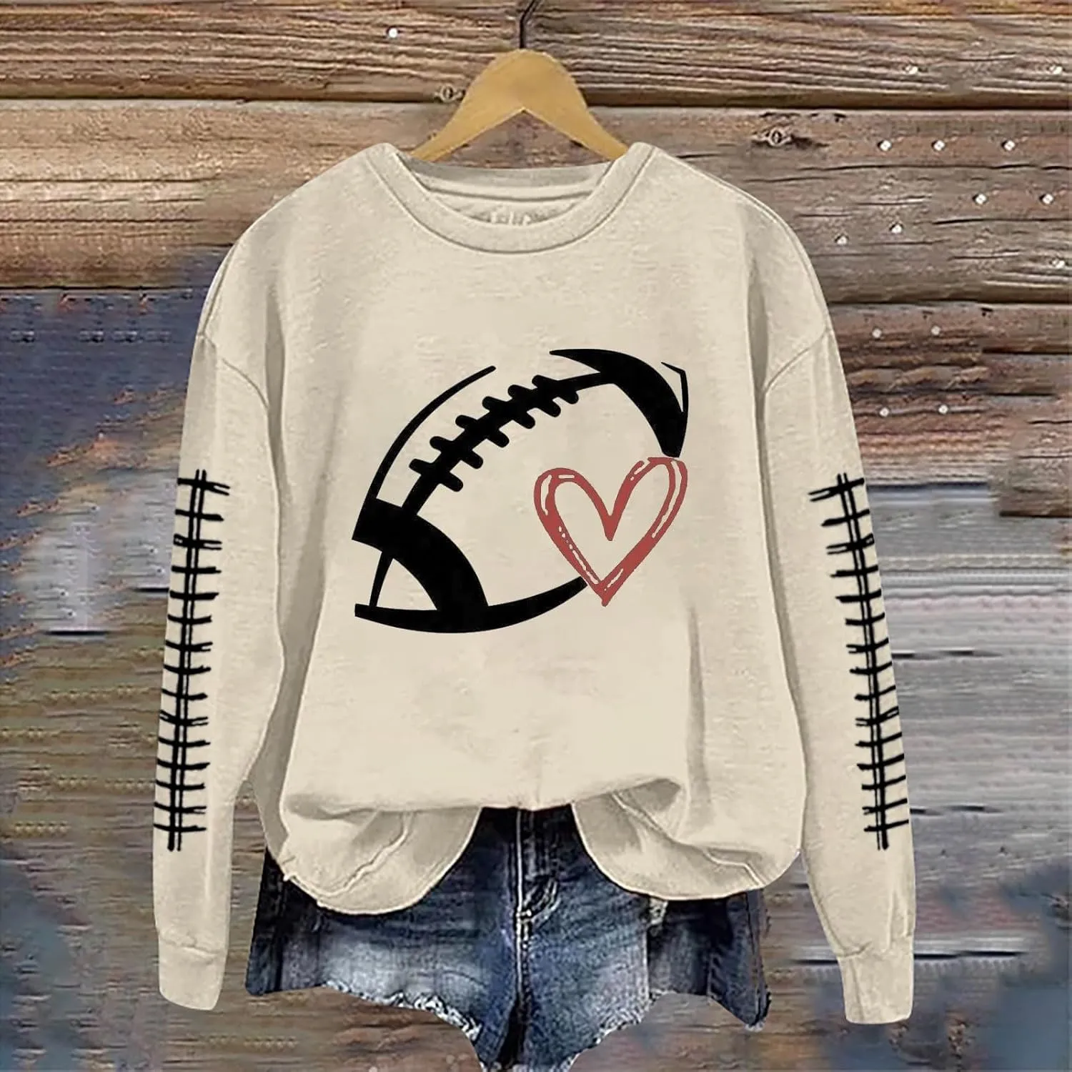 Game Day Sweatshirts For Women Teen Girls Funny Football Season Casual Comfort Pullover Tops Crewneck Shirts