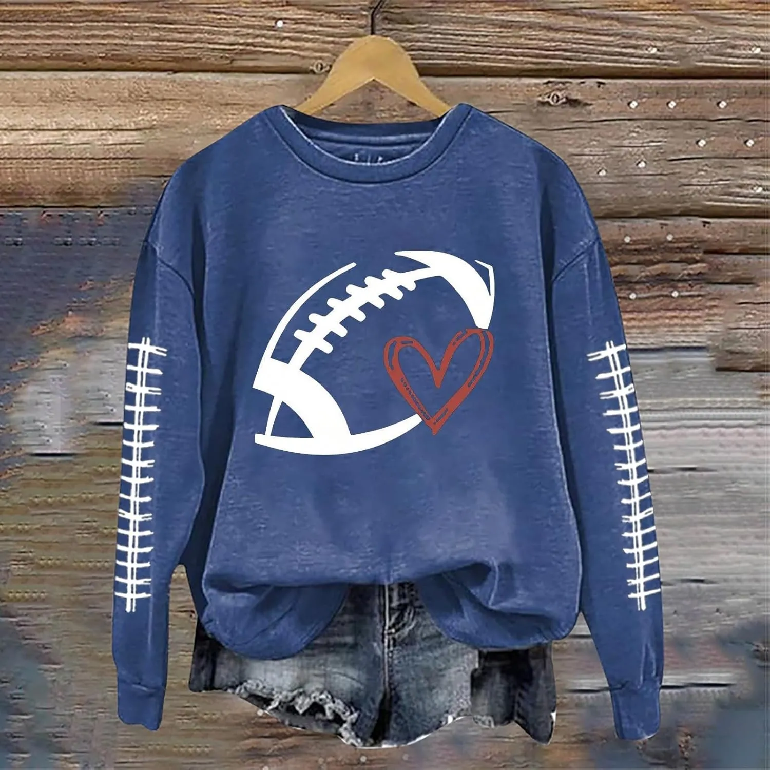 Game Day Sweatshirts For Women Teen Girls Funny Football Season Casual Comfort Pullover Tops Crewneck Shirts