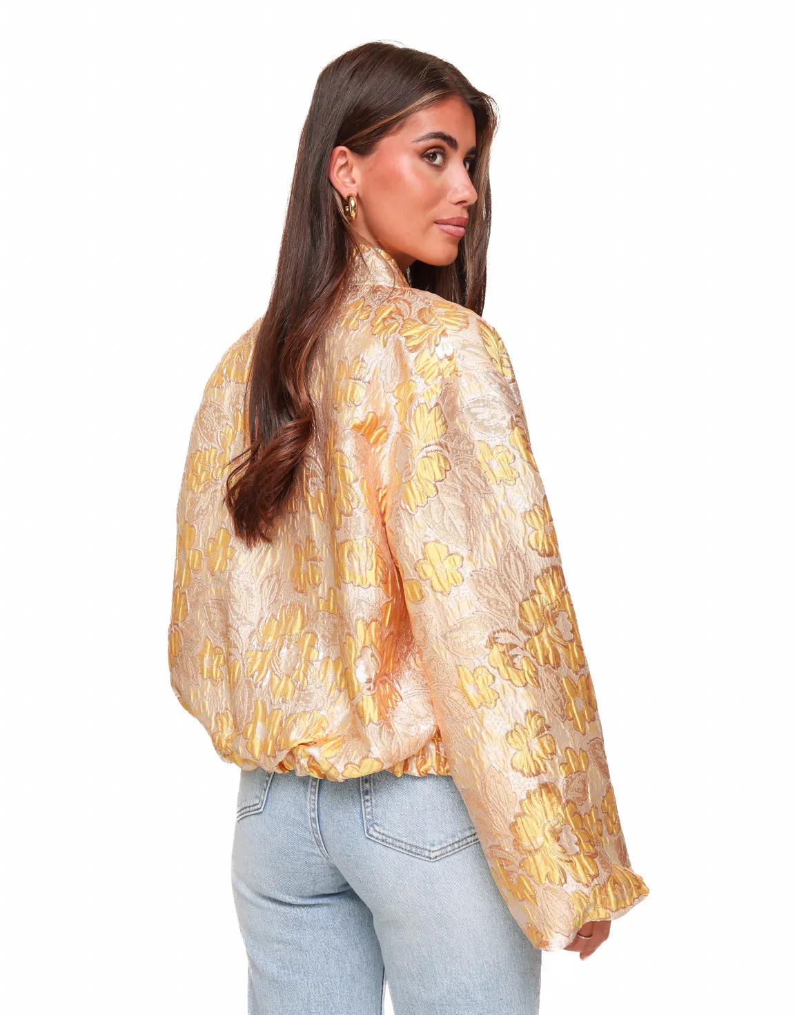 Gele Bloemen Bomber - Jas
