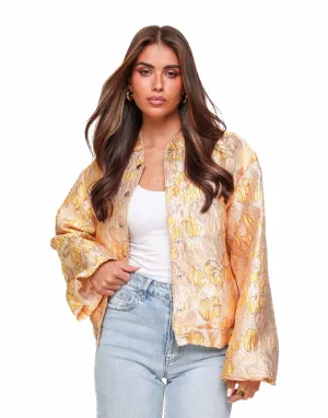 Gele Bloemen Bomber - Jas