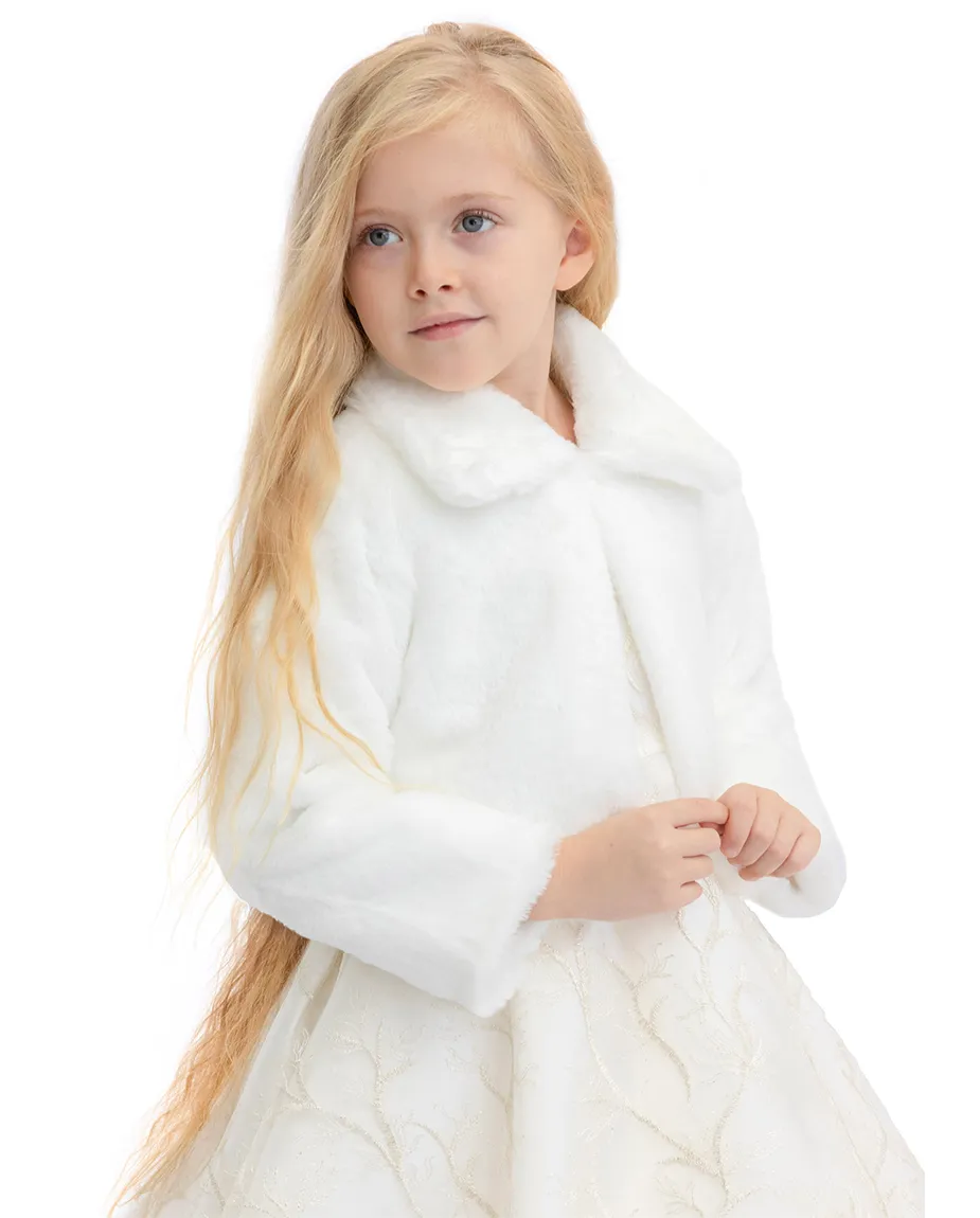 Girls Buttoned Oversize Collared Bolero Shrug