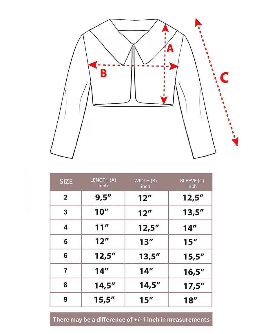 Girls Buttoned Oversize Collared Bolero Shrug