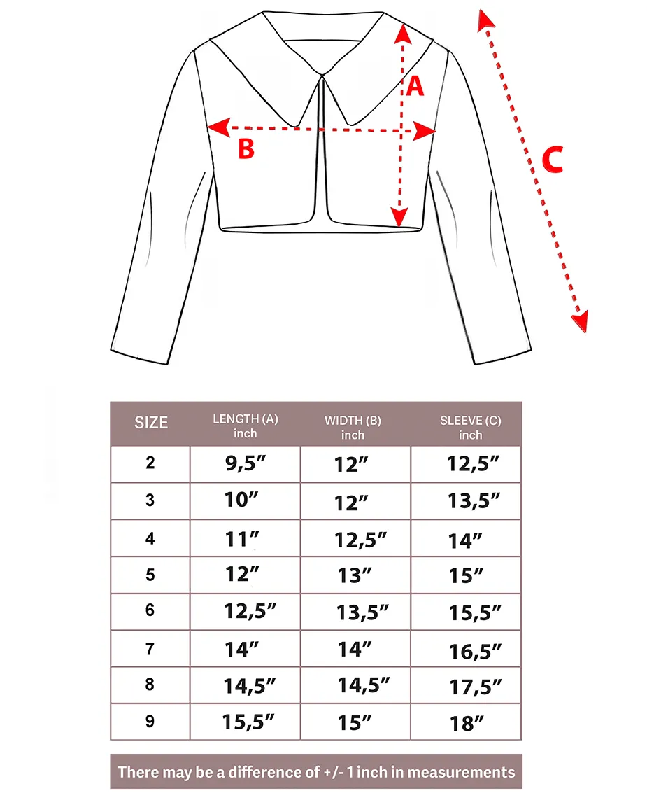 Girls Buttoned Oversize Collared Bolero Shrug
