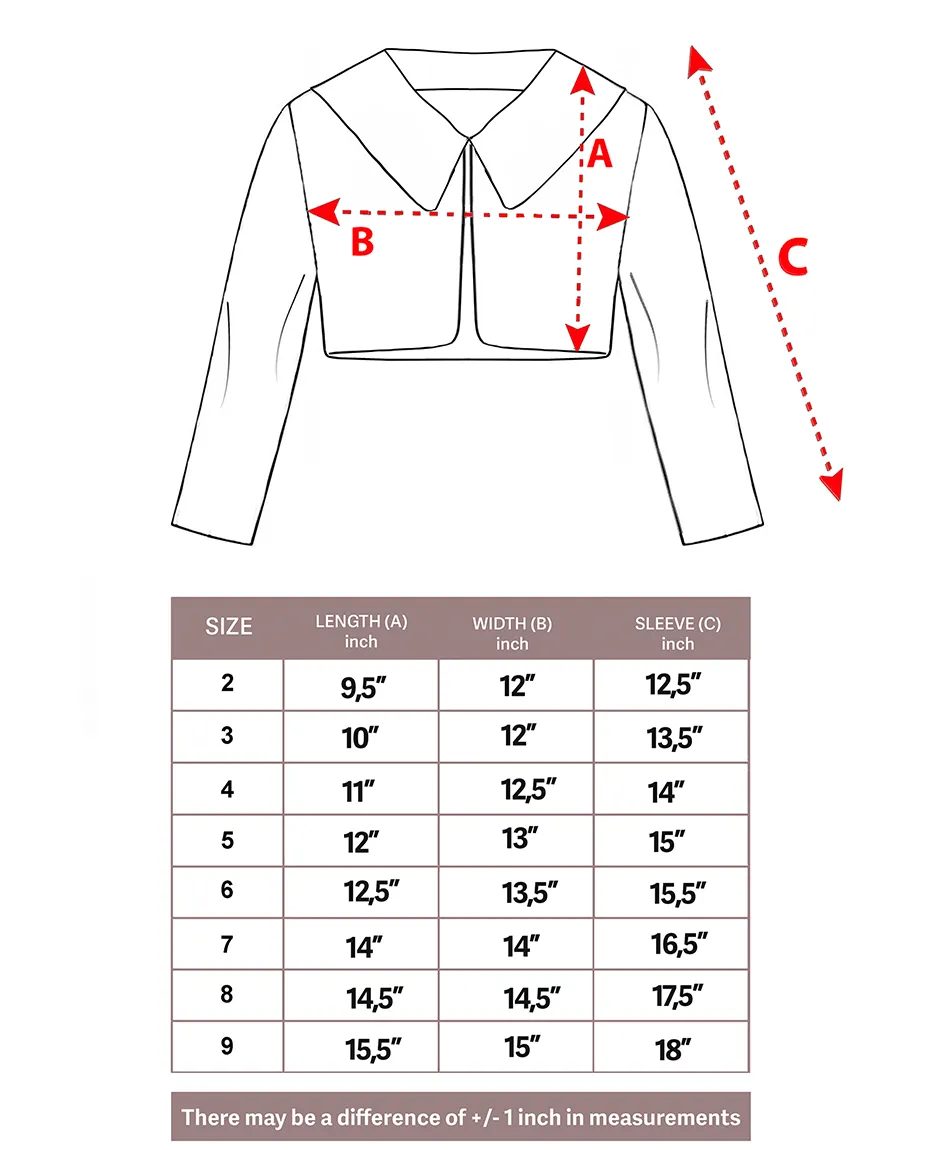 Girls Buttoned Oversize Collared Bolero Shrug