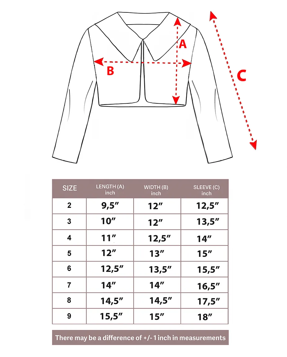 Girls Buttoned Oversize Collared Bolero Shrug