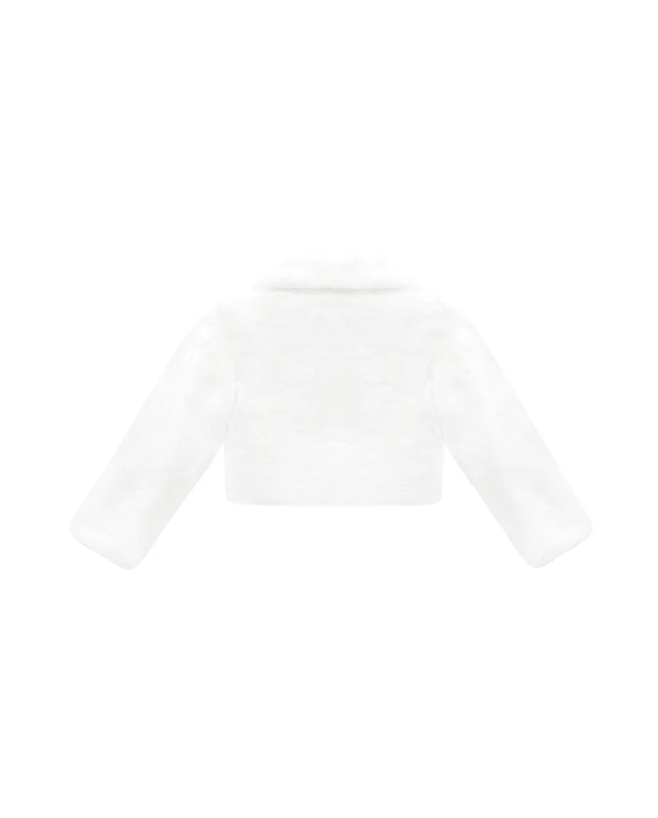 Girls Buttoned Oversize Collared Bolero Shrug