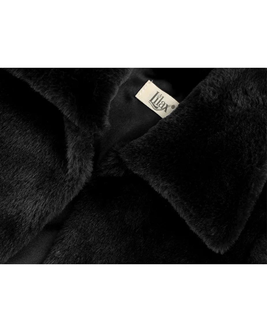 Girls Buttoned Oversize Collared Bolero Shrug
