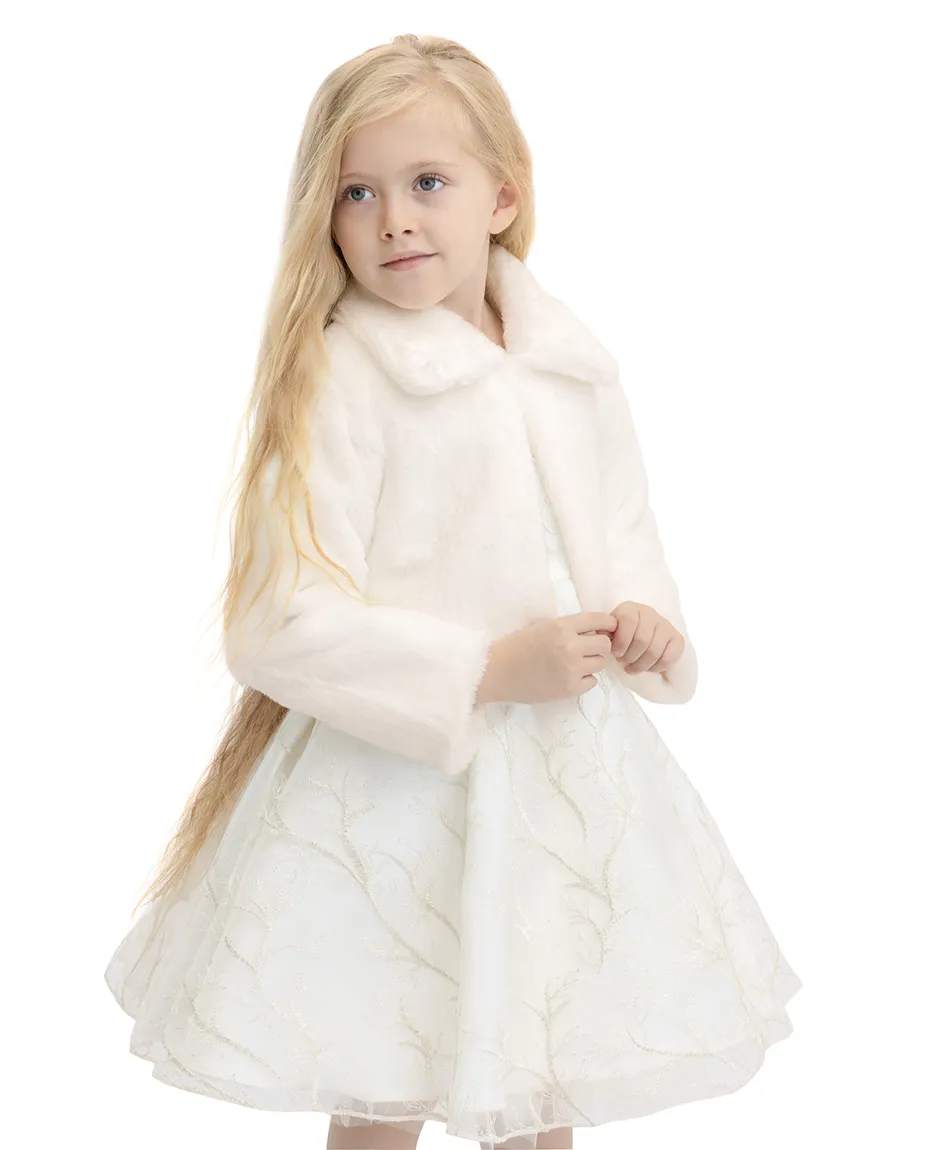 Girls Buttoned Oversize Collared Bolero Shrug