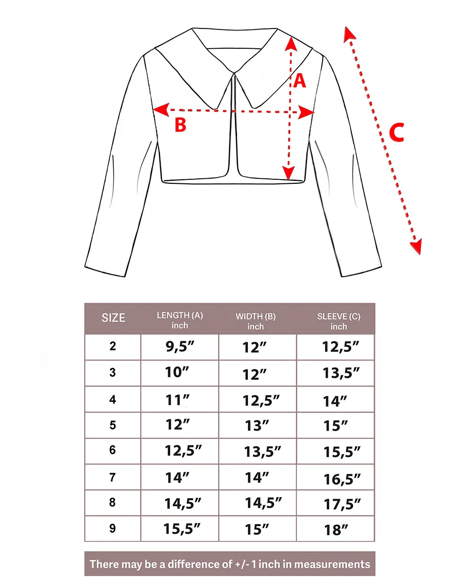 Girls Buttoned Oversize Collared Bolero Shrug