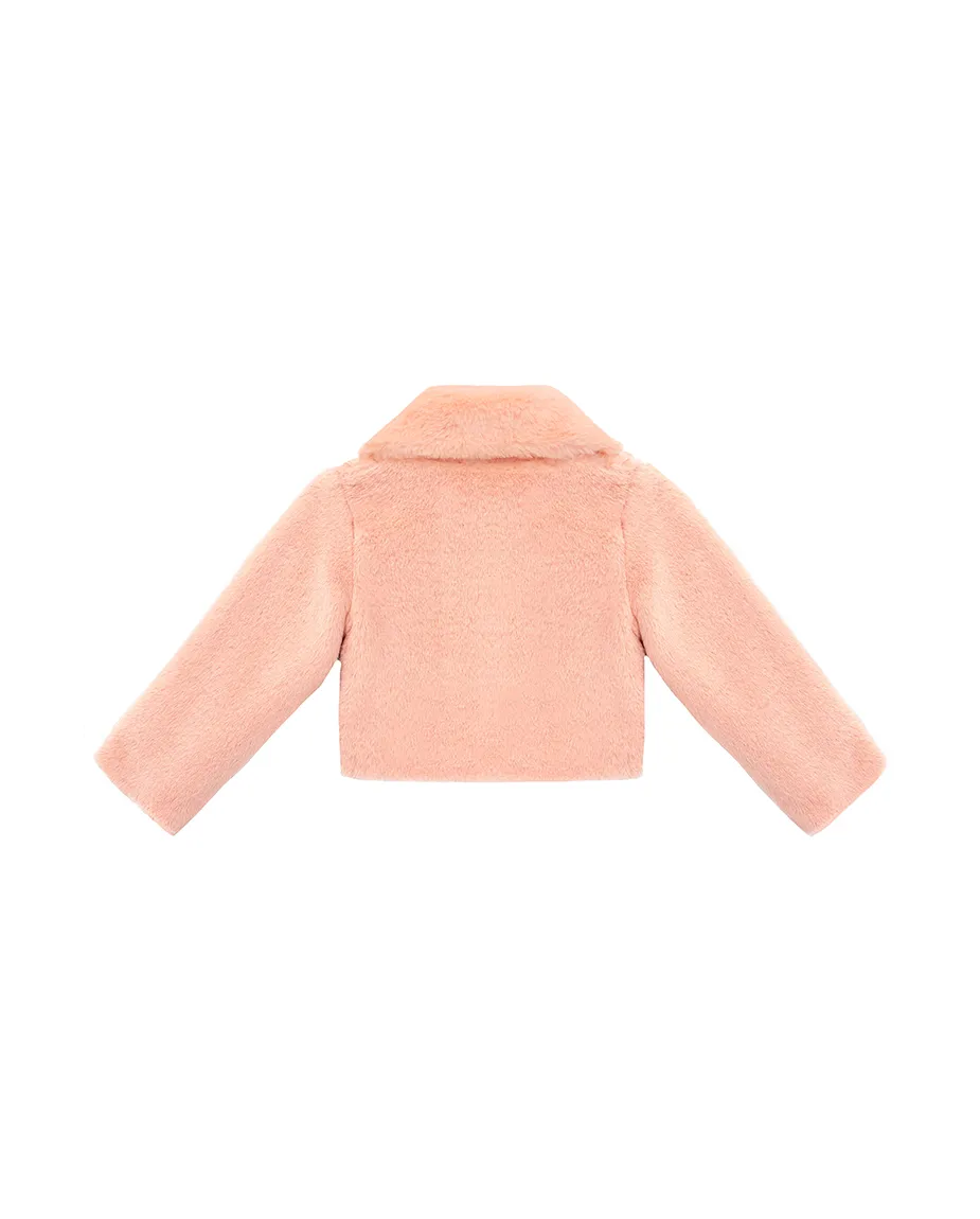 Girls Buttoned Oversize Collared Bolero Shrug