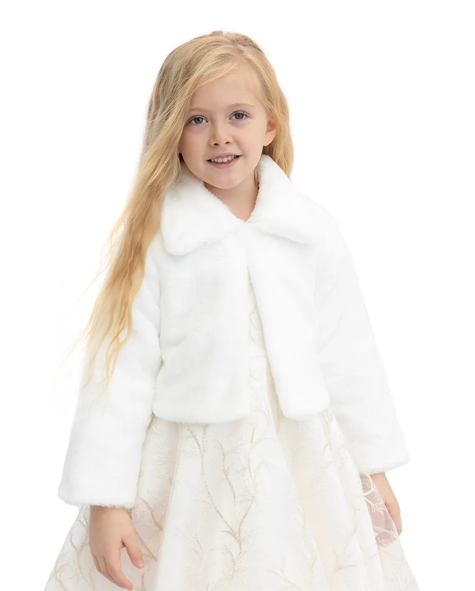 Girls Buttoned Oversize Collared Bolero Shrug