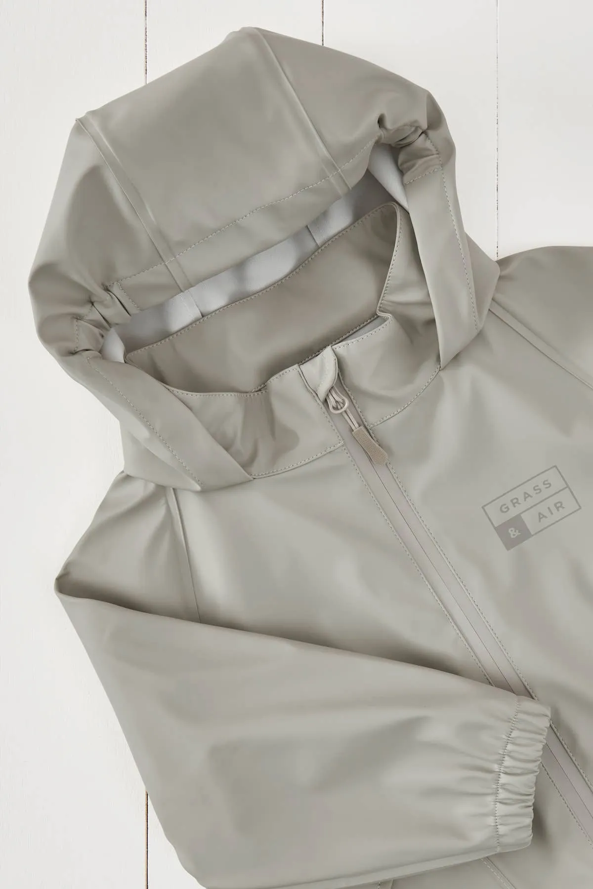 Grass & Air - Geothermal Grey Kids Waterproof Rain Jacket