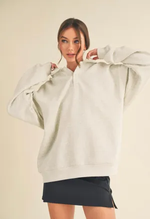 Greige French Terry Pullover