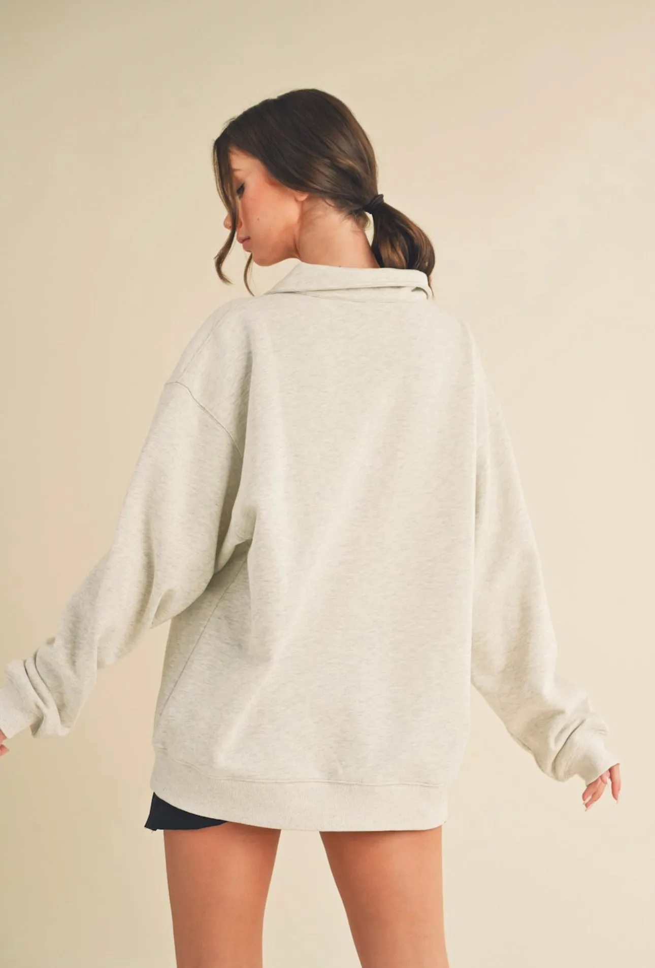 Greige French Terry Pullover