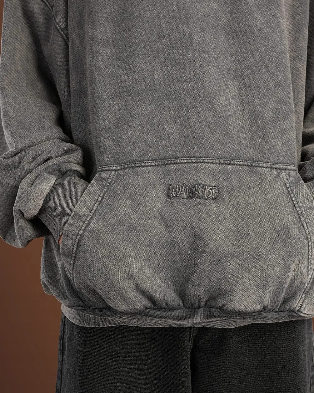 Grey Washed Balloon Fit Hoodie