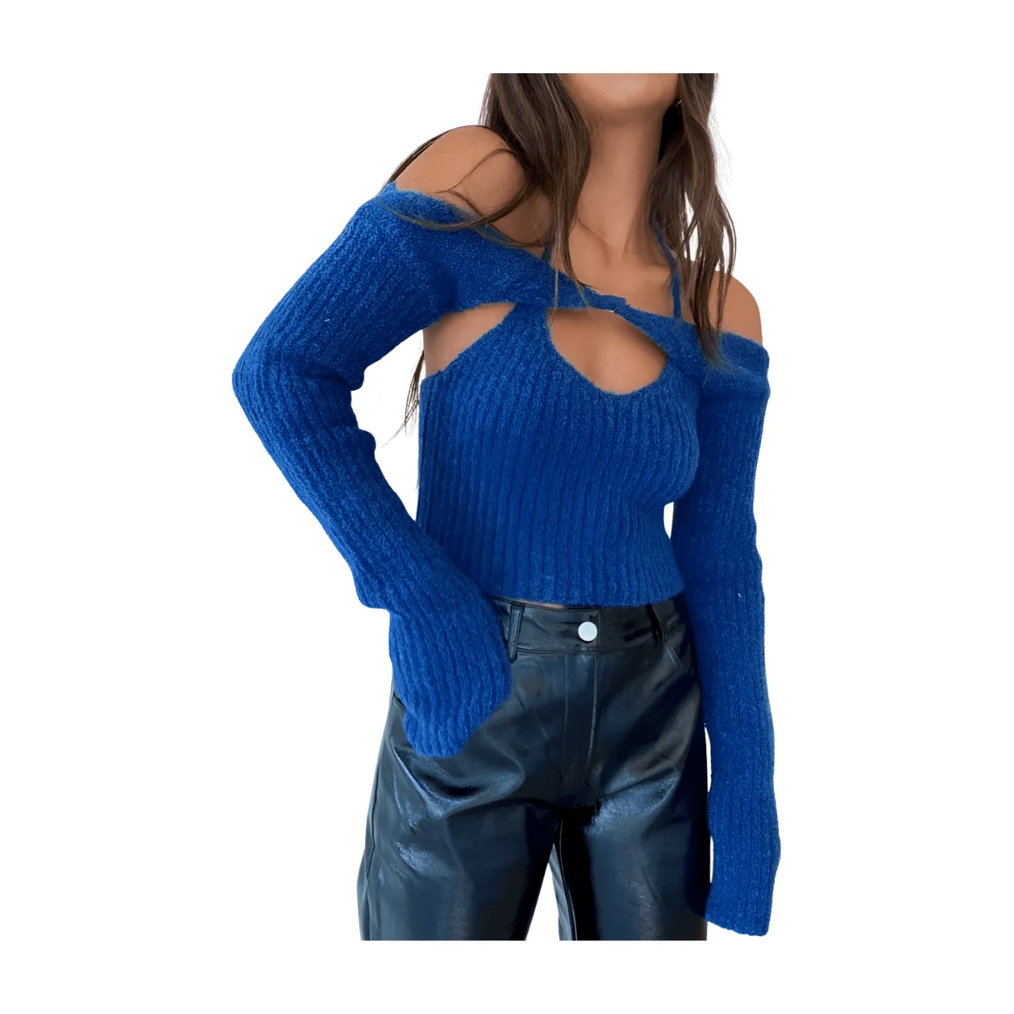 Halter Neck Knit Top Bolero Set