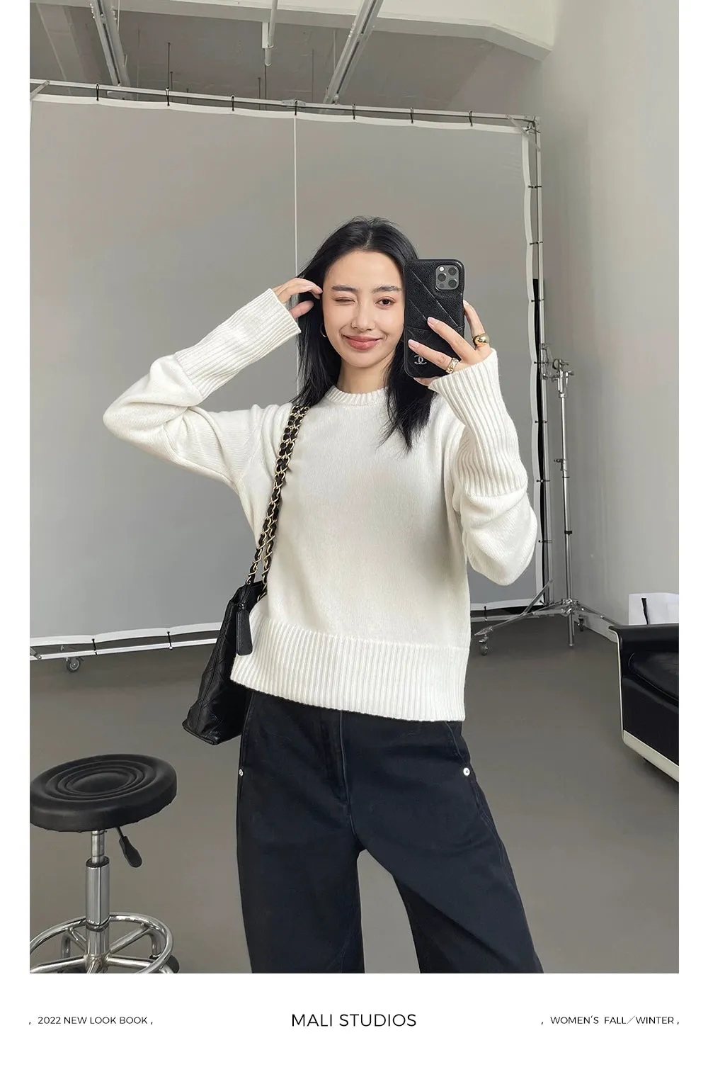 High Collar Turtleneck Sweater