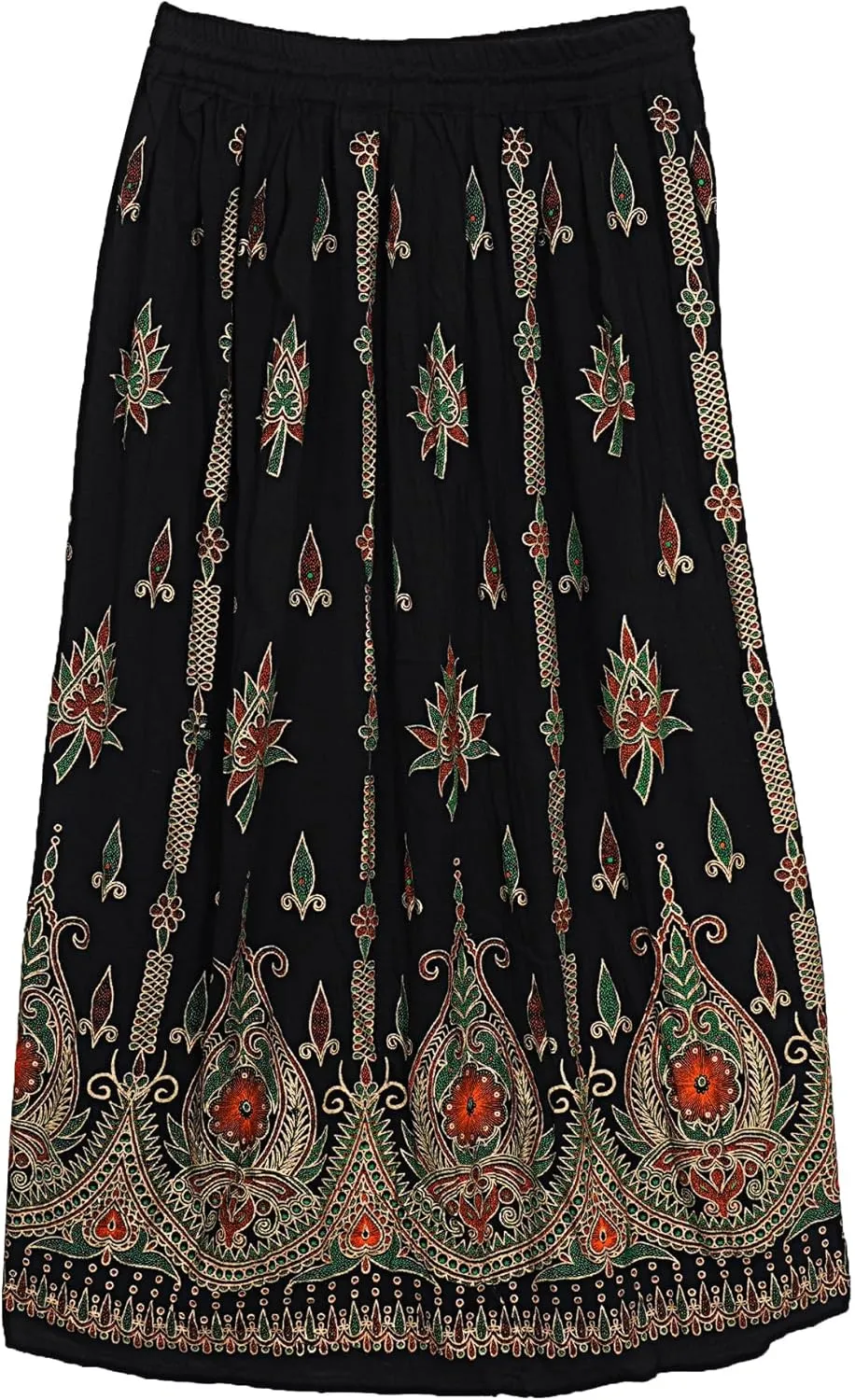 Indian Multi Tie Dye Yoga Trend Women's Sequined Crinkle Broomstick Gypsy Long Skirts