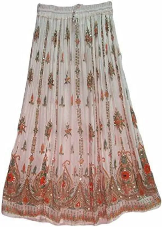 Indian Women Tie Dye Yoga Trend Women's Sequined Crinkle Broomstick Gypsy Long Skirt