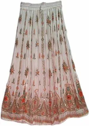 Indian Women Tie Dye Yoga Trend Women's Sequined Crinkle Broomstick Gypsy Long Skirt