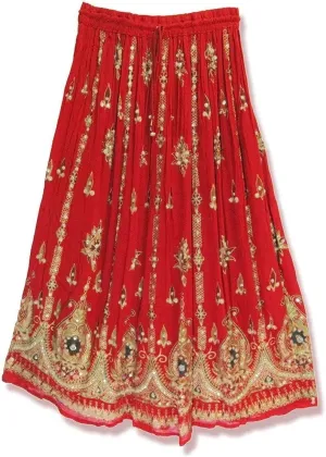 Indian Women Tie Dye Yoga Trend Women's Sequined Crinkle Broomstick Gypsy Long Skirt